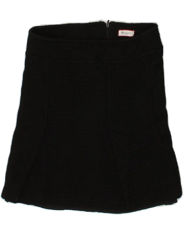MAX & CO. Womens Mini Skirt W28 Medium  Black spandex blend skirt