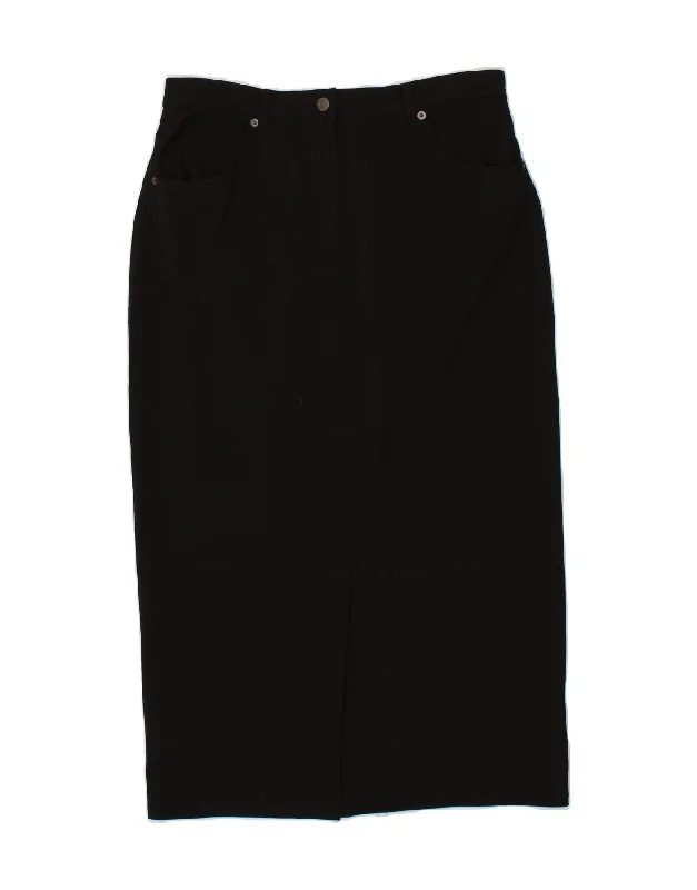 MAX MARA Womens Weekend Midi Skirt UK 16 Large W34 Black Polyester silk skirt smooth MAX MARA Womens Weekend Midi Skirt UK 16 Large W34 Black Polyester silk skirt smooth
