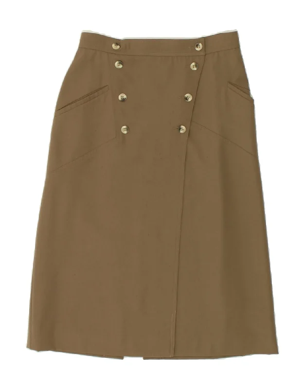 MAX MARA Womens Wrap Skirt W28 Medium Khaki corduroy skirt cozy