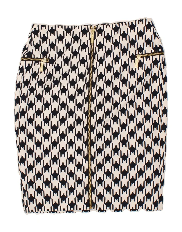 MICHAEL KORS Womens Straight Skirt US 4 Small W28 Beige Houndstooth cashmere skirt soft MICHAEL KORS Womens Straight Skirt US 4 Small W28 Beige Houndstooth cashmere skirt soft
