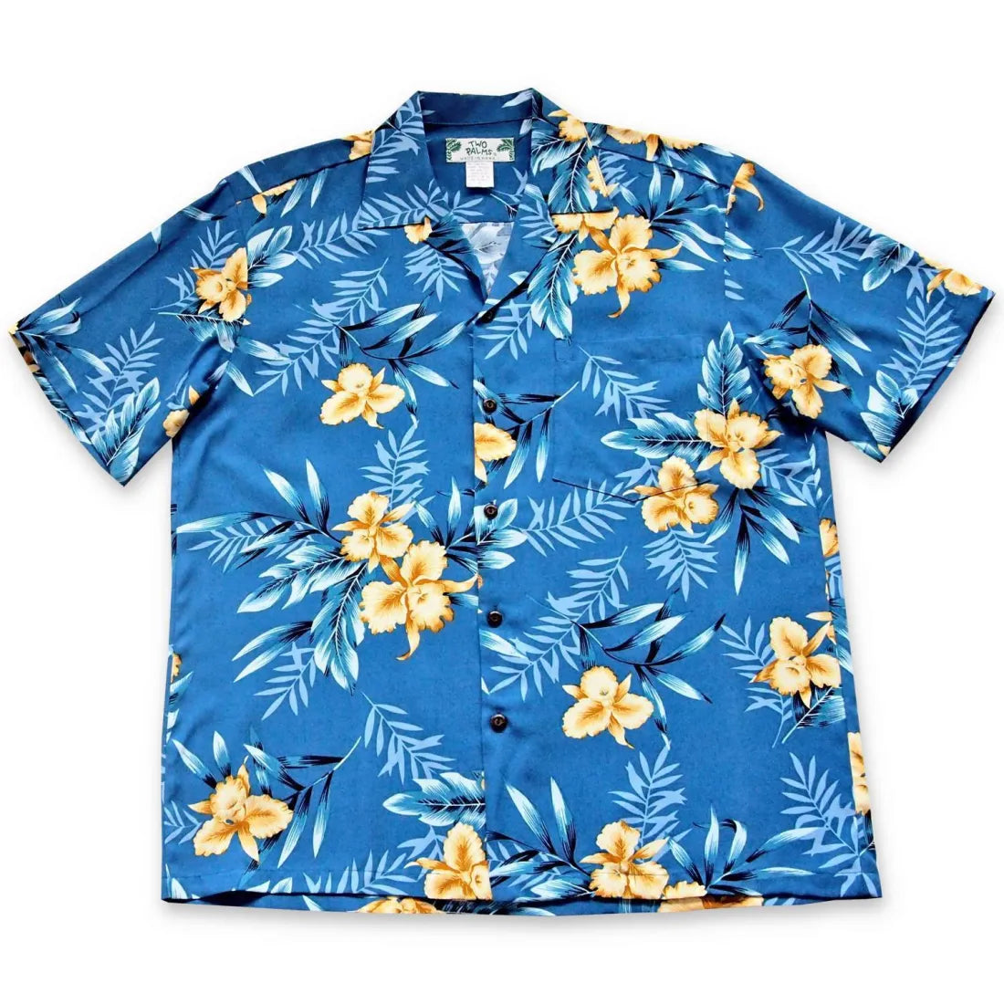 Midnight Blue Hawaiian Rayon Shirt Soft Cotton Short Tee