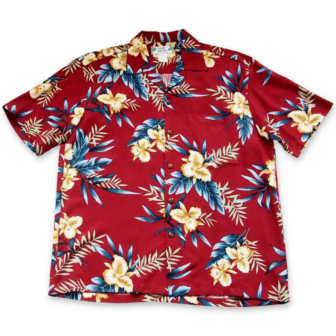 Midnight Maroon Hawaiian Rayon Shirt Classic V-Neck Short Shirt