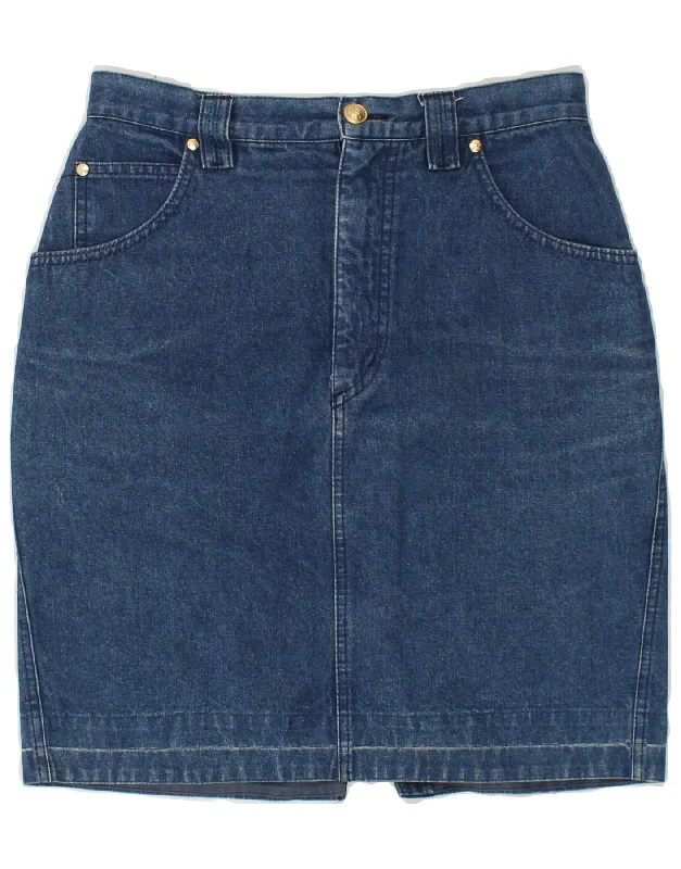 MIMMINA Womens Denim Skirt W30 Medium Blue Cotton leather skirt sleek