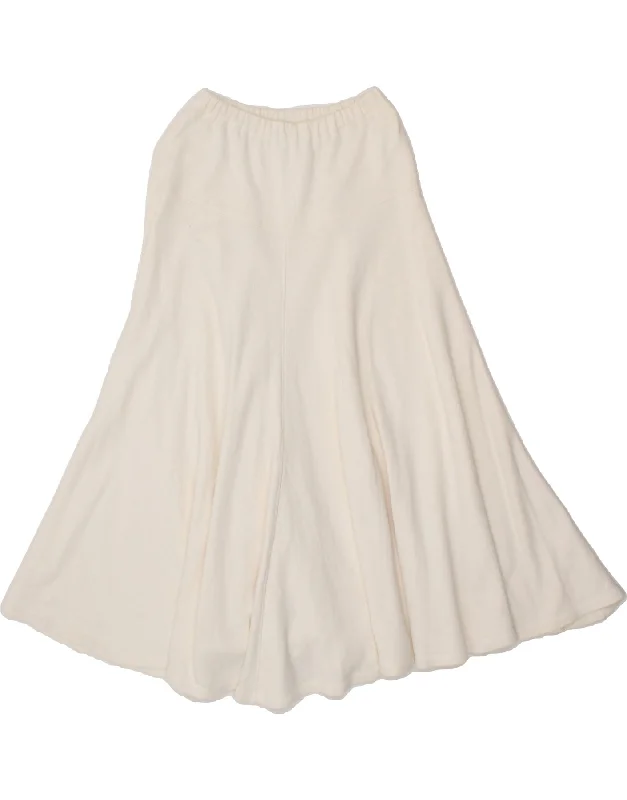 OCEANO Womens A-Line Skirt IT 42 Medium W28  Off White Cotton silk skirt luxurious