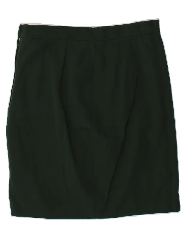 OLIVER BY VALENTINO Womens Straight Skirt IT 44 Medium W26 Green Wool chiffon skirt flowing OLIVER BY VALENTINO Womens Straight Skirt IT 44 Medium W26 Green Wool chiffon skirt flowing