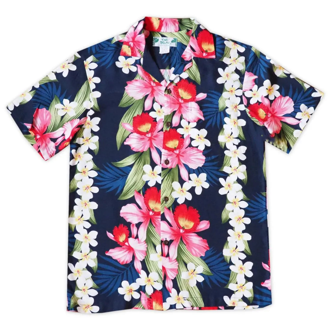 Orchid Play Blue Hawaiian Rayon Shirt Casual Plain Short Shirt