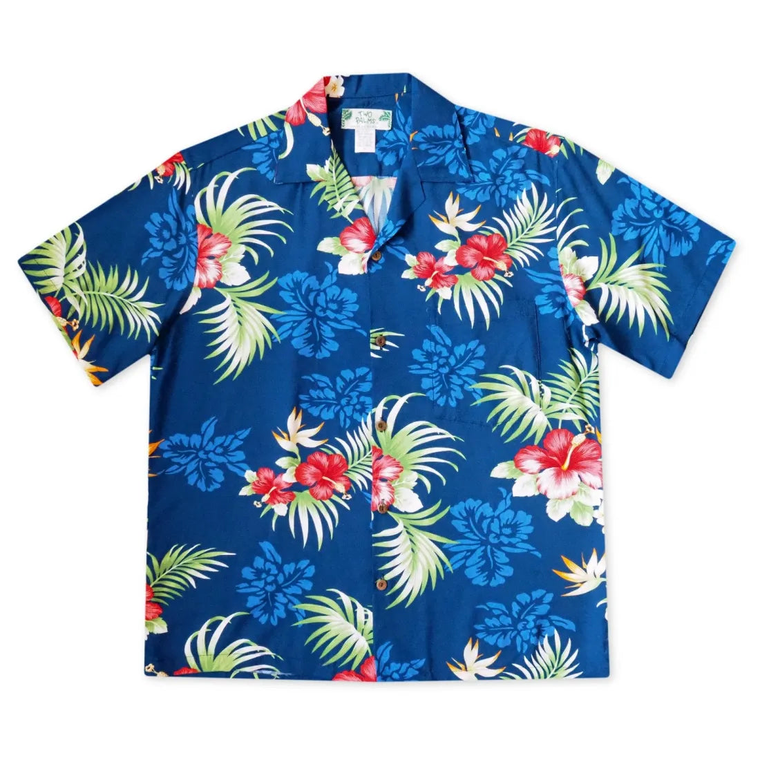 Passion Navy Blue Hawaiian Rayon Shirt Relaxed Fit Short Blouse