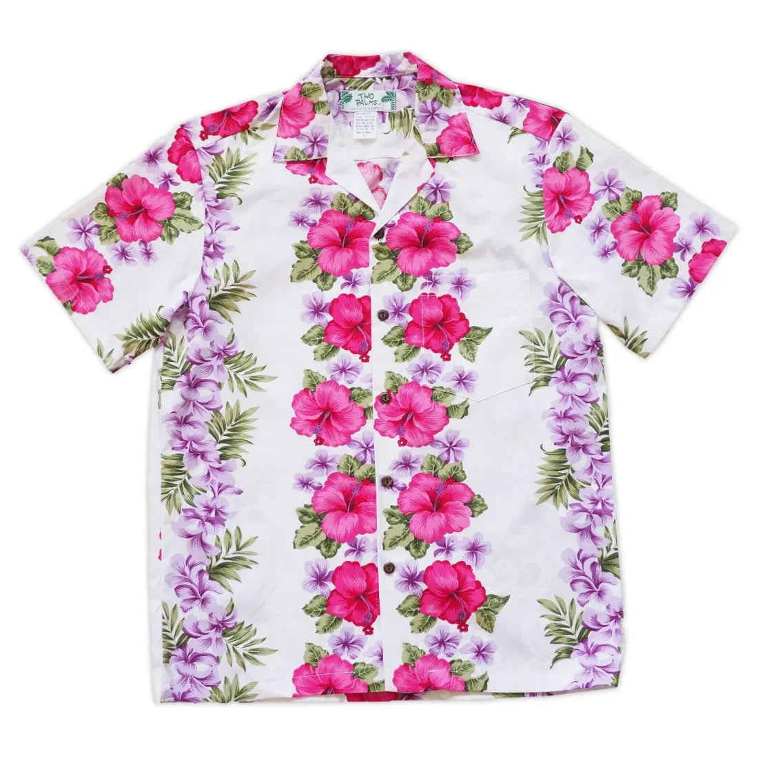 White Mist Hawaiian Cotton Shirt Cozy Striped Short Sleeve