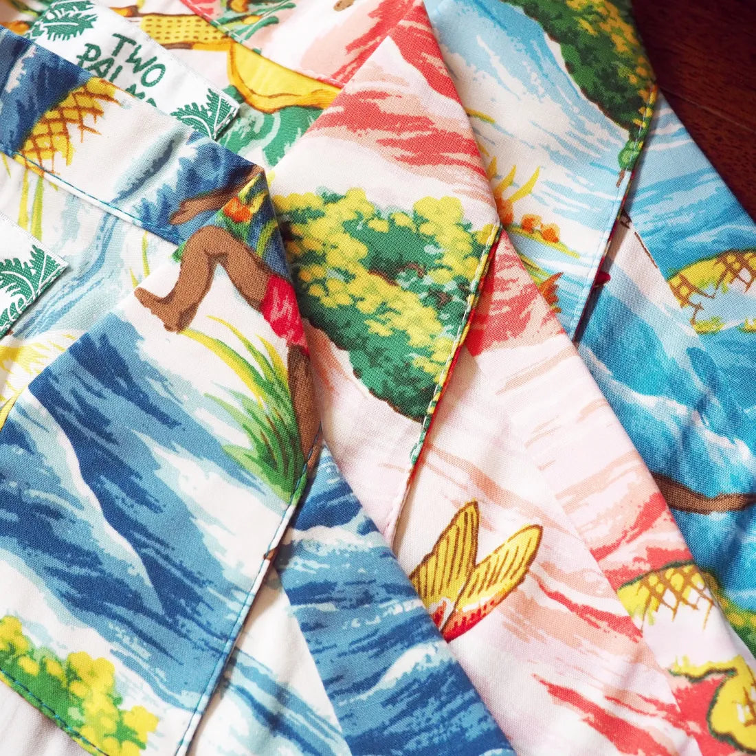 Ocean Life Pink Hawaiian Rayon Shirt Trendy Ruffled Short Sleeve