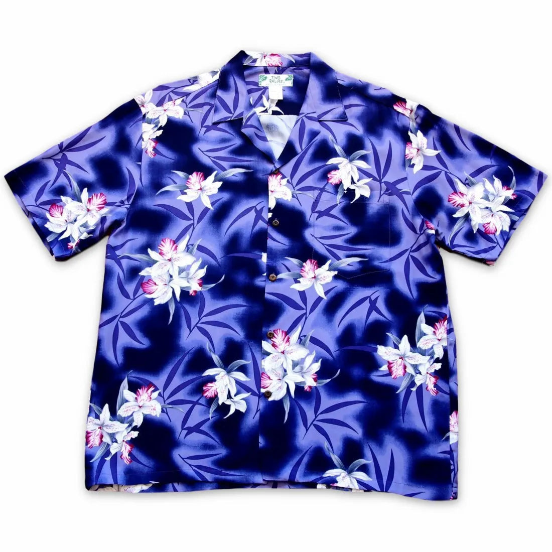 Poipu Purple Hawaiian Rayon Shirt Soft Flowing Short Shirt