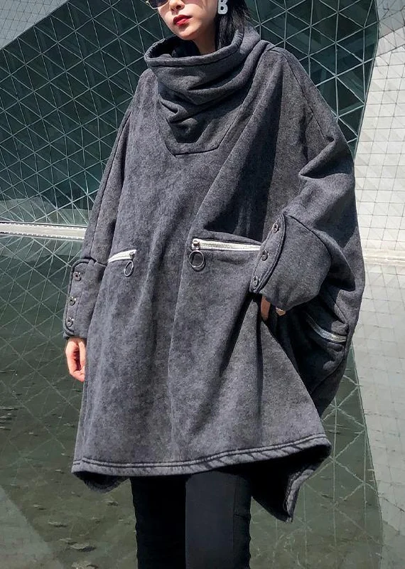 Simple gray clothes For Women pockets thick Plus Size Clothing shirts Soft Flowing Short Shirt Simple gray clothes For Women pockets thick Plus Size Clothing shirts Soft Flowing Short Shirt