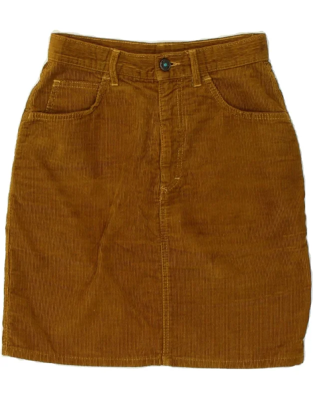 STEFANEL Womens Corduroy Skirt IT 42 Medium W26  Brown Cotton denim skirt trendy