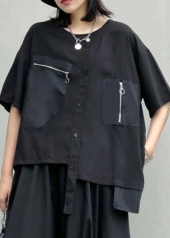Style o neck patchwork cotton summer tunic pattern black shirts Stylish Printed Short Shirt Style o neck patchwork cotton summer tunic pattern black shirts Stylish Printed Short Shirt