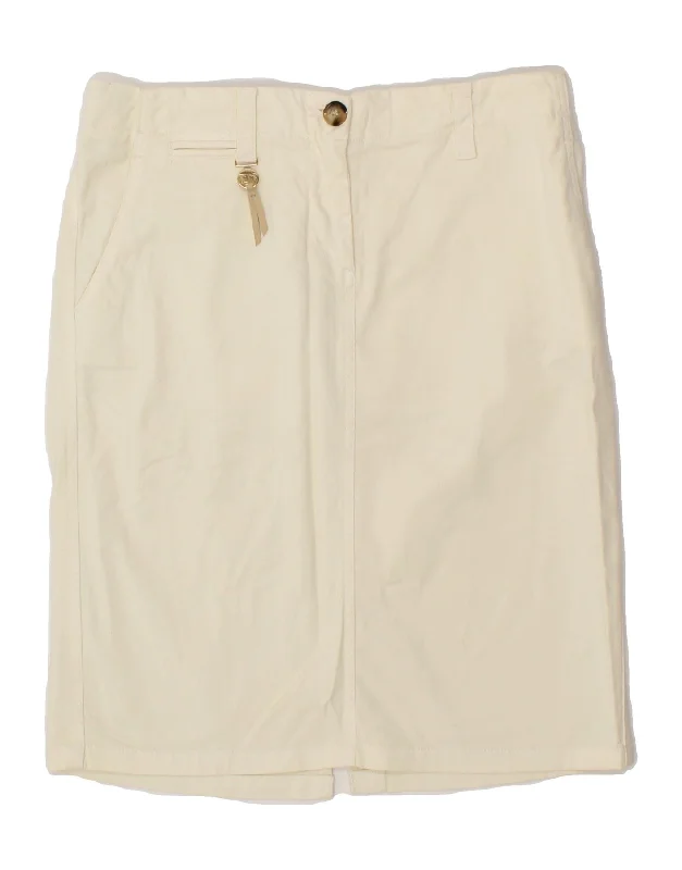 TRUSSARDI Womens High Waist Straight Skirt IT 46 Large W30 Off White linen skirt natural TRUSSARDI Womens High Waist Straight Skirt IT 46 Large W30 Off White linen skirt natural