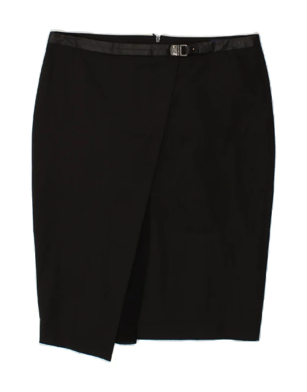 TRUSSARDI Womens Pencil Skirt IT 44  Medium W32 Black Polyester lace skirt intricate