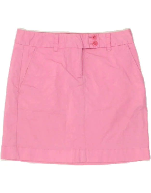 VINEYARD VINES Womens Mini Skirt US 2 XS W30 Pink Cotton leather skirt bold