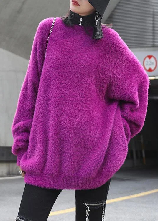 Vintage purple knitted t shirt o neck baggy casual knit tops Fashionable Short Sleeve Shirt Vintage purple knitted t shirt o neck baggy casual knit tops Fashionable Short Sleeve Shirt