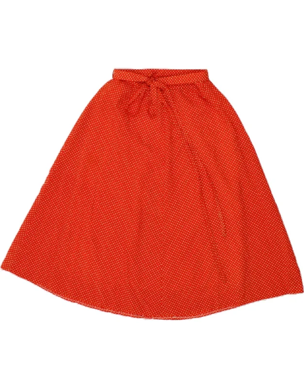 VINTAGE Womens A-Line Skirt W28 Medium  Red Polka Dot Acetate cashmere skirt plush