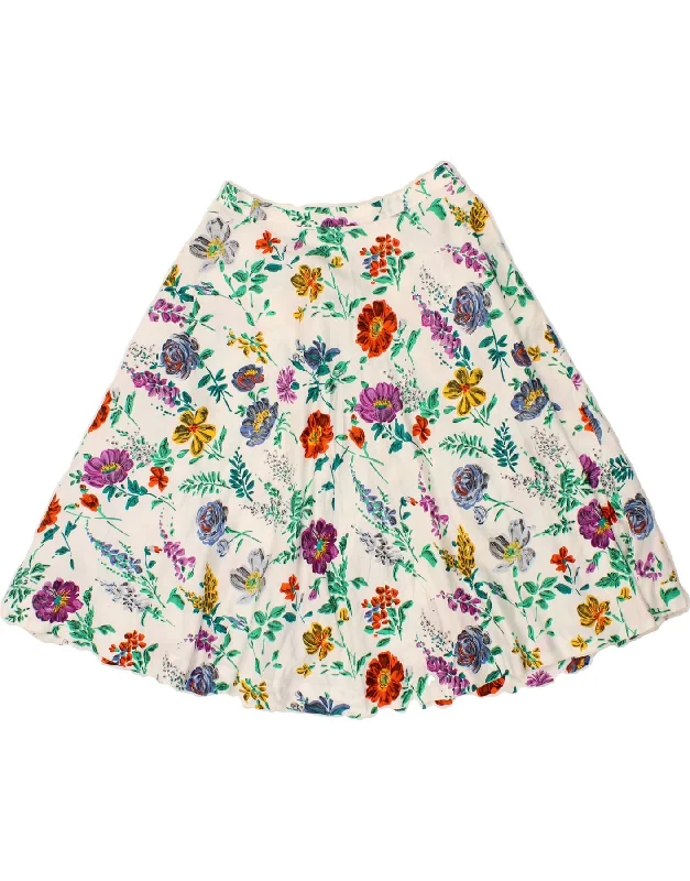 VINTAGE Womens A-Line Skirt W28 Medium White Floral lace skirt romantic
