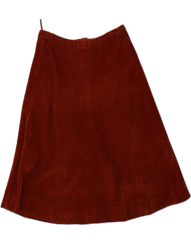 VINTAGE Womens Corduroy Skirt W28 Medium  Brown leather skirt refined