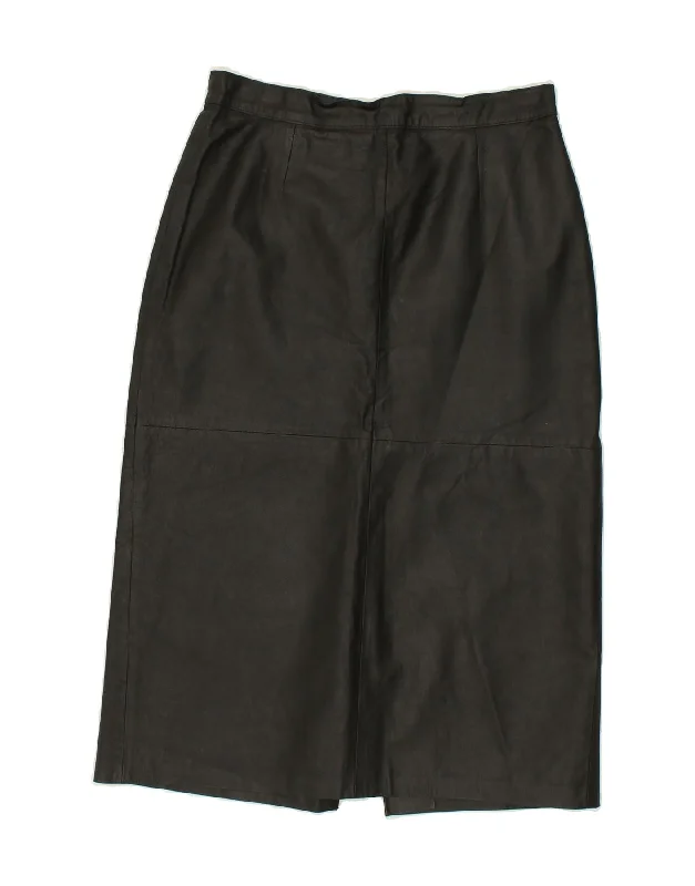 VINTAGE Womens Leather Skirt W30 Medium  Black Leather tulle skirt dreamy