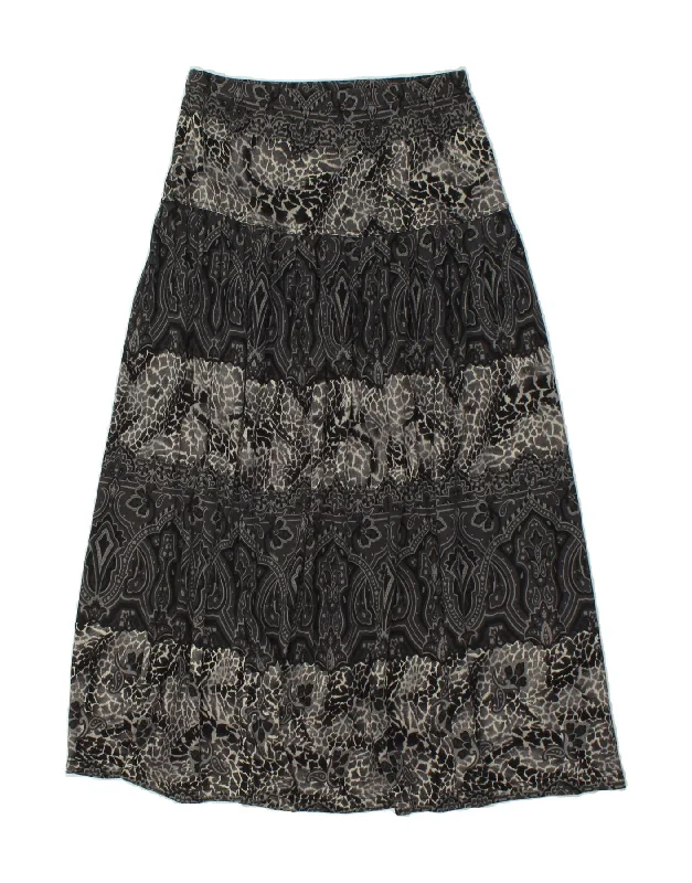 VINTAGE Womens Maxi Skirt XL W34 Grey Paisley Acrylic athletic skirt fit
