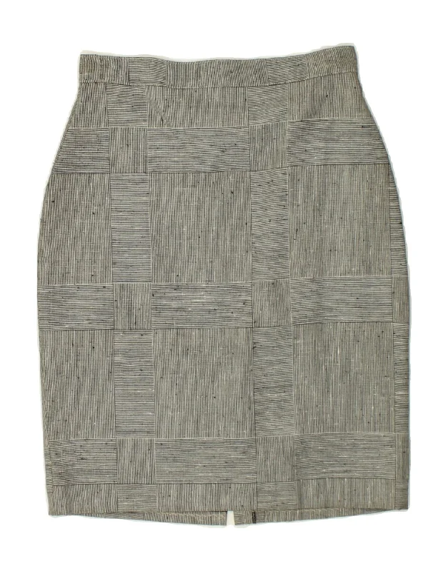 VINTAGE Womens Pencil Skirt W26 Small Grey Check lace skirt intricate