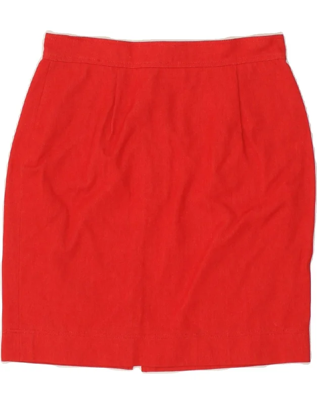 VINTAGE Womens Pencil Skirt W26 Small Red cashmere skirt plush