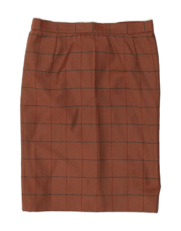 VINTAGE Womens Straight Skirt IT 48 XL W34 Brown Herringbone Wool chiffon skirt lightweight VINTAGE Womens Straight Skirt IT 48 XL W34 Brown Herringbone Wool chiffon skirt lightweight