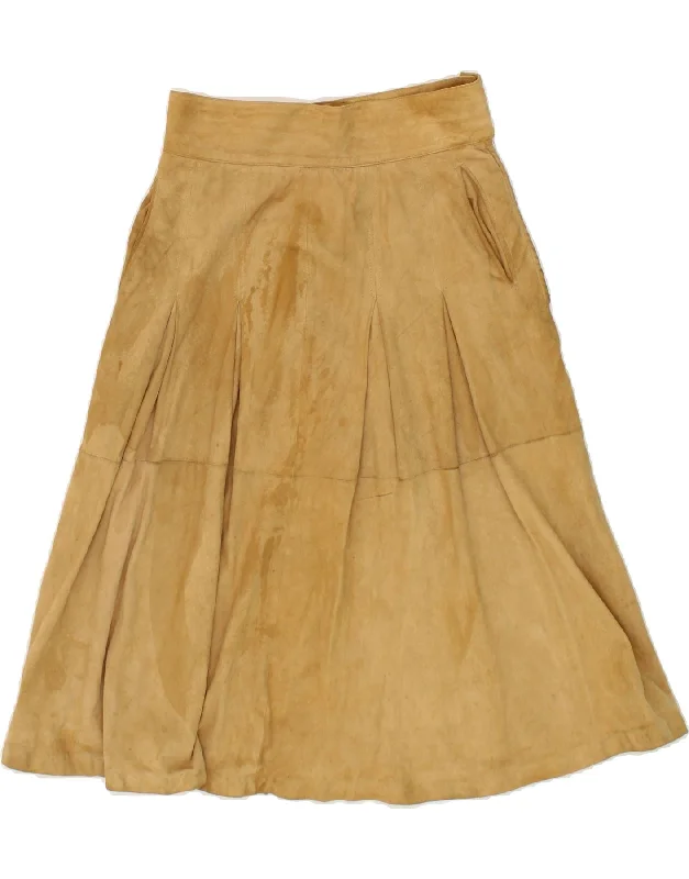 VINTAGE Womens Suede A-Line Skirt IT 42 Medium W28 Brown Leather lace skirt feminine VINTAGE Womens Suede A-Line Skirt IT 42 Medium W28 Brown Leather lace skirt feminine