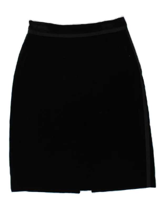 VINTAGE Womens Velvet Pencil Skirt IT 44 Medium W26 Black denim skirt fashionable