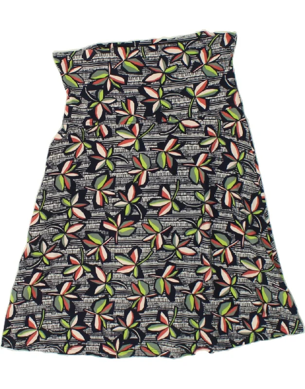 WEIRD FISH Womens A-Line Skirt UK 14 Medium W32 Navy Blue Floral Cotton asymmetrical skirt cut WEIRD FISH Womens A-Line Skirt UK 14 Medium W32 Navy Blue Floral Cotton asymmetrical skirt cut