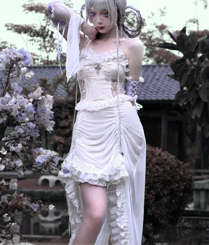 Blood Supply~God's Redemption~White Gothic Halloween Jumper Skirt cashmere skirt rich Blood Supply~God's Redemption~White Gothic Halloween Jumper Skirt cashmere skirt rich