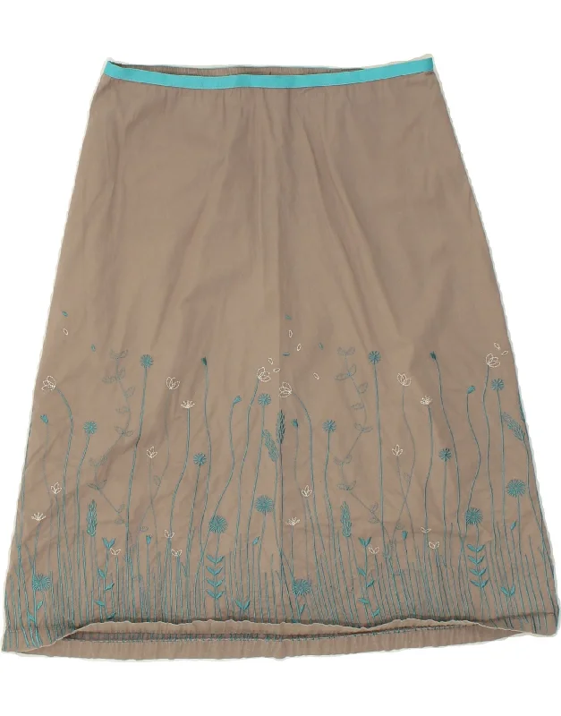 WHITE STUFF Womens A-Line Skirt US 8 Medium W28 Grey Floral Cotton velvet skirt plush WHITE STUFF Womens A-Line Skirt US 8 Medium W28 Grey Floral Cotton velvet skirt plush