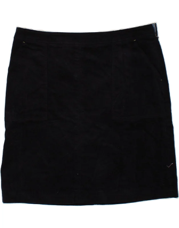 WHITE STUFF Womens Straight Skirt UK 18 XL W38  Navy Blue Cotton denim skirt stylish