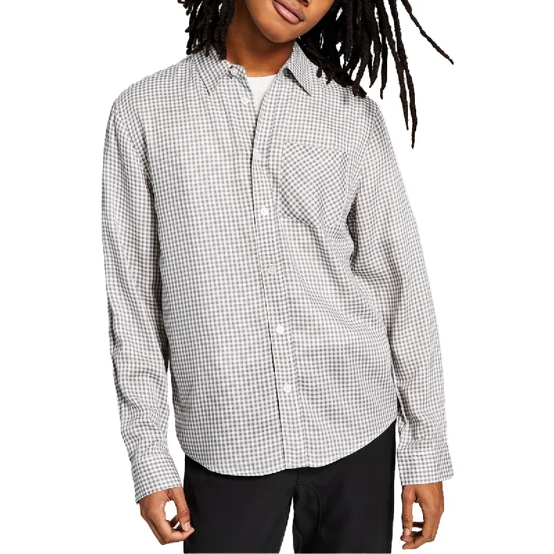 And Now This Mens Long Sleeve Collared Button-Down Shirt Comfortable Flowing Short Sleeve And Now This Mens Long Sleeve Collared Button-Down Shirt Comfortable Flowing Short Sleeve