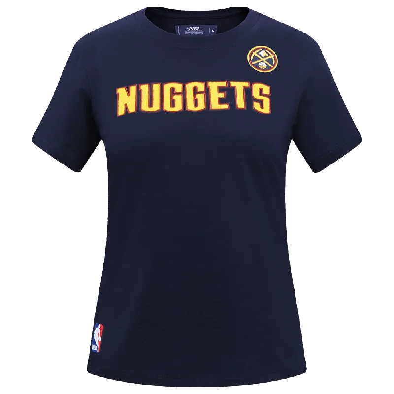NBA DENVER NUGGETS CLASSIC WOMEN'S SJ SLIM FIT TEE (MIDNIGHT NAVY) Houndstooth Herringbone Solid