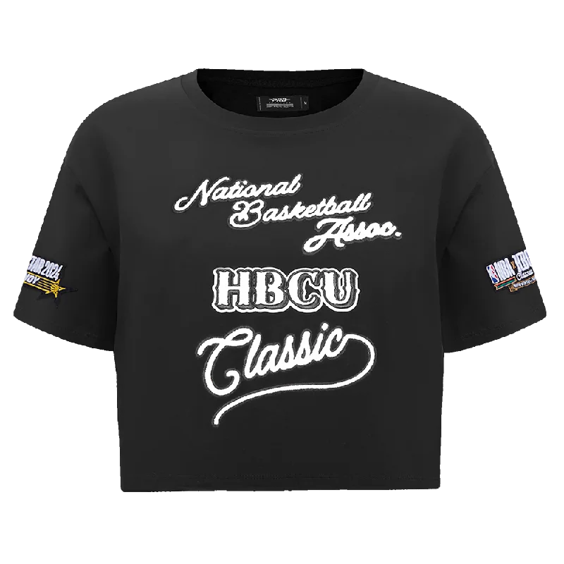 HBCU X NBA ALL STAR 2024 WOMEN'S SJ BOXY TEE (BLACK) Zippered Front Buttoned Front Snap Front HBCU X NBA ALL STAR 2024 WOMEN'S SJ BOXY TEE (BLACK) Zippered Front Buttoned Front Snap Front