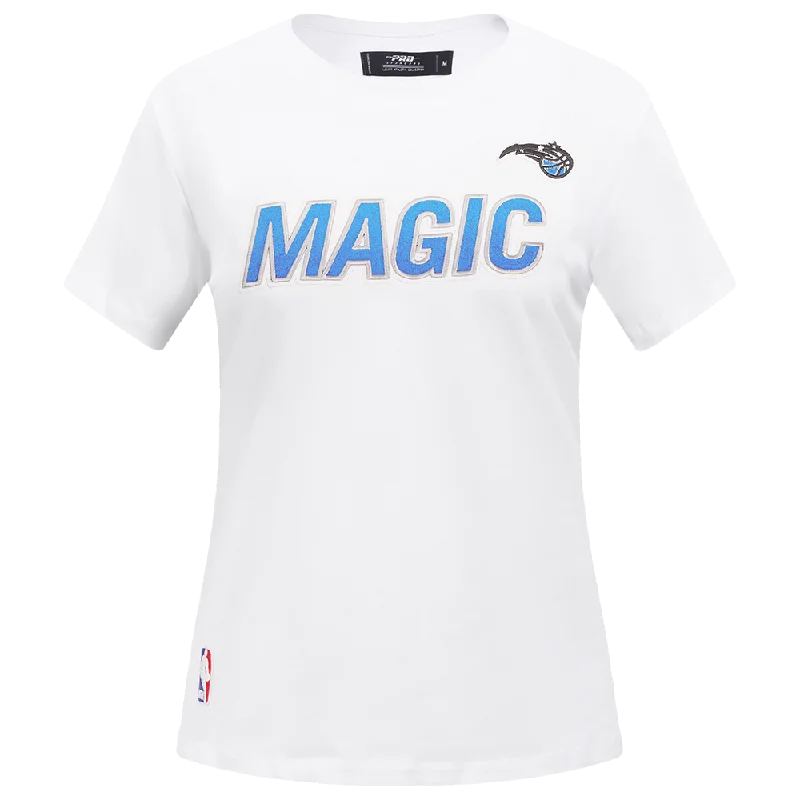 NBA ORLANDO MAGIC CLASSIC WOMEN'S SLIM FIT TEE (WHITE) Mesh Canvas Denim