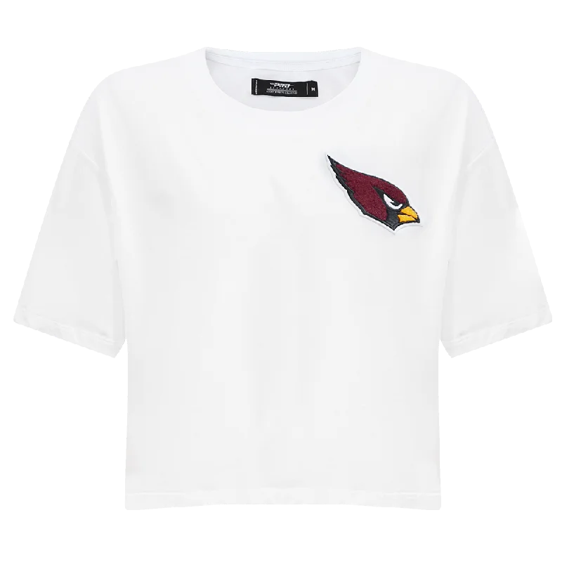 NFL ARIZONA CARDINALS CLASSIC WOMEN'S SJ BOXY TEE (WHITE) Hooded Caped Shawl Collar