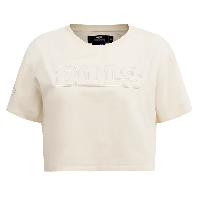 NFL BUFFALO BILLS NEUTRAL WOMEN'S BOXY TEE (EGGSHELL) Casual Formal Business