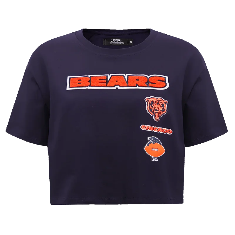 NFL CHICAGO BEARS RETRO CLASSIC WOMEN'S BOXY TEE (MIDNIGHT NAVY) Layered Multi-layer Single Layer NFL CHICAGO BEARS RETRO CLASSIC WOMEN'S BOXY TEE (MIDNIGHT NAVY) Layered Multi-layer Single Layer
