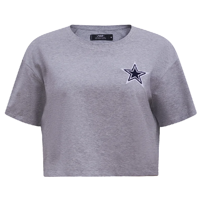 NFL DALLAS COWBOYS CLASSIC WOMEN'S BOXY TEE (HEATHER GREY) Striped Floral Plaid