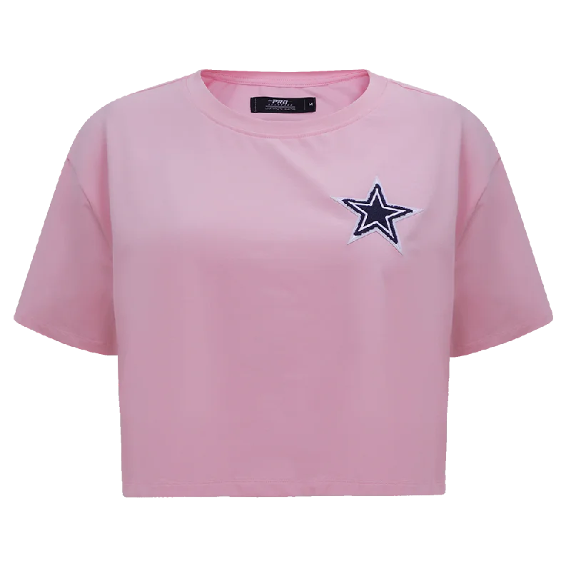NFL DALLAS COWBOYS CLASSIC WOMEN'S BOXY TEE (PINK) Collared Crew Neck Turtle Neck