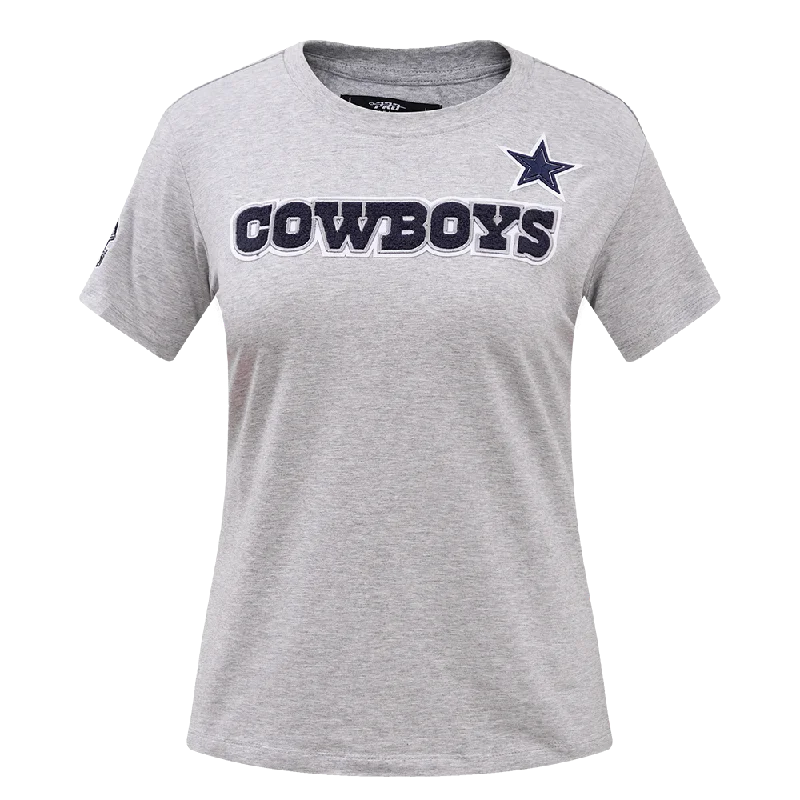NFL DALLAS COWBOYS CLASSIC WOMEN'S SLIM FIT TEE (HEATHER GREY) Collared T-Shirt Boat Neck A-Line NFL DALLAS COWBOYS CLASSIC WOMEN'S SLIM FIT TEE (HEATHER GREY) Collared T-Shirt Boat Neck A-Line
