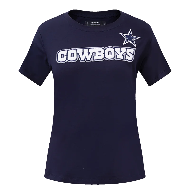 NFL DALLAS COWBOYS CLASSIC WOMEN'S SLIM FIT TEE (MIDNIGHT NAVY) Front Pockets Side Pockets Patch Pockets NFL DALLAS COWBOYS CLASSIC WOMEN'S SLIM FIT TEE (MIDNIGHT NAVY) Front Pockets Side Pockets Patch Pockets