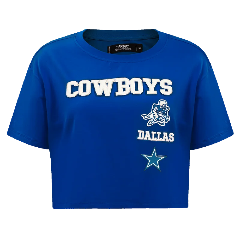 NFL DALLAS COWBOYS RETRO CLASSIC WOMEN'S BOXY TEE (DODGER BLUE) Oversized T-Shirt Spandex breathable NFL DALLAS COWBOYS RETRO CLASSIC WOMEN'S BOXY TEE (DODGER BLUE) Oversized T-Shirt Spandex breathable