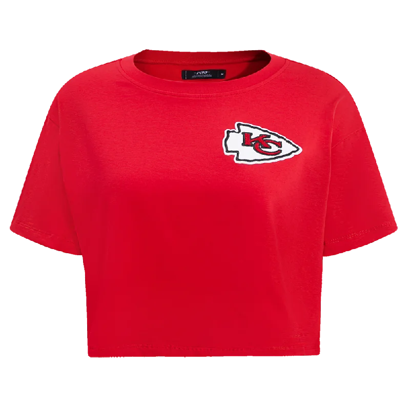 NFL KANSAS CITY CHIEFS CLASSIC WOMEN'S SJ BOXY TEE (RED) Cozy Warm Stylish