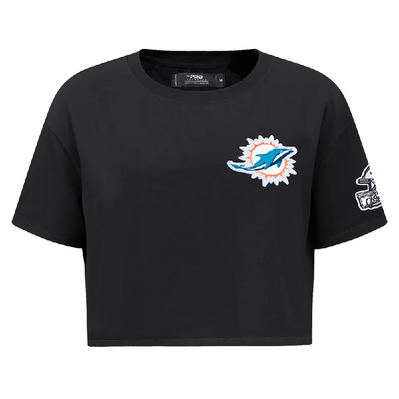 NFL MIAMI DOLPHINS CLASSIC WOMEN'S SJ BOXY TEE (BLACK) Anti-Pilling Machine Wash Handmade NFL MIAMI DOLPHINS CLASSIC WOMEN'S SJ BOXY TEE (BLACK) Anti-Pilling Machine Wash Handmade