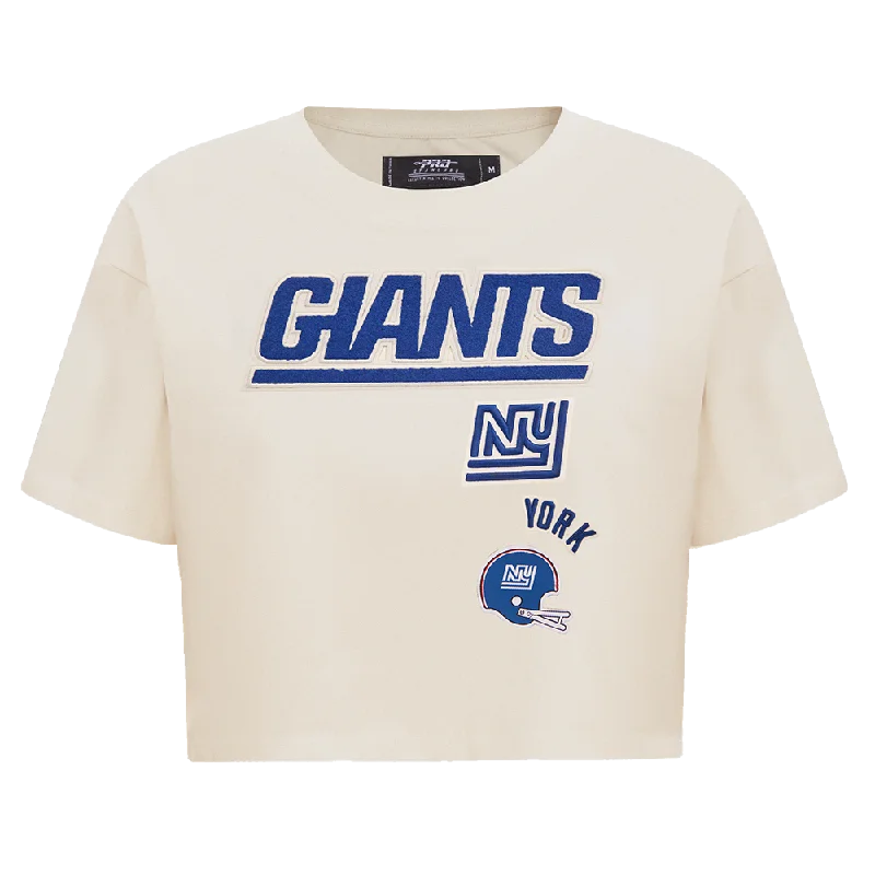 NFL NEW YORK GIANTS RETRO CLASSIC WOMEN'S BOXY TEE (EGGSHELL) Fashionable Trendy Casual NFL NEW YORK GIANTS RETRO CLASSIC WOMEN'S BOXY TEE (EGGSHELL) Fashionable Trendy Casual
